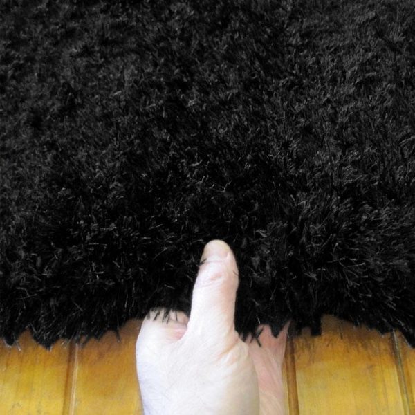Soft Shaggy 1001 Black Hallway Runner - Image 2