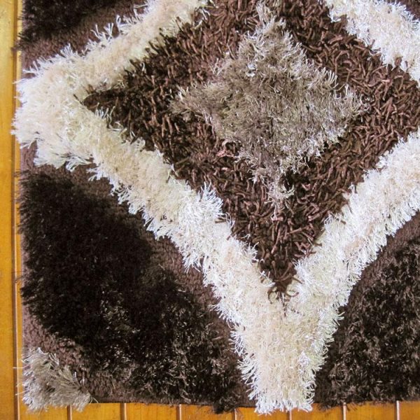 Luxury Shaggy 6048 Brown Hallway Runner - Image 3
