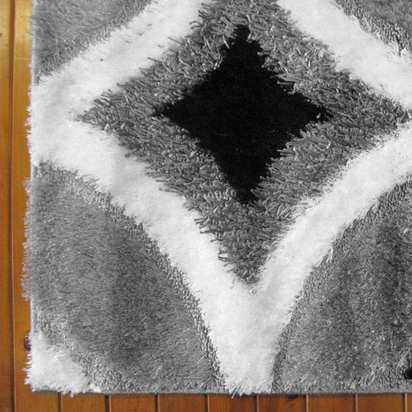 Luxury Shaggy 6048 Grey Hallway Runner - Image 3