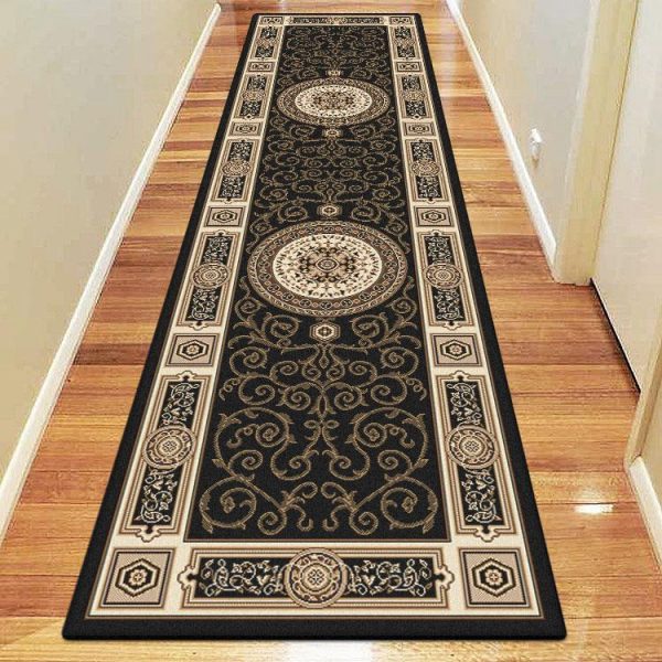 Palace 7647 Black Hallway Runner