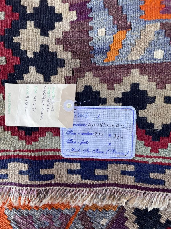 Persian Qashqaie Kilim 313 x 170 cm - Image 2