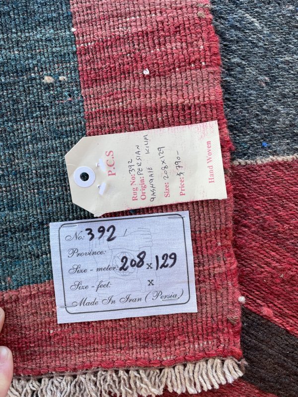 Persian Qashqaie Kilim 208 x 129 cm - Image 2