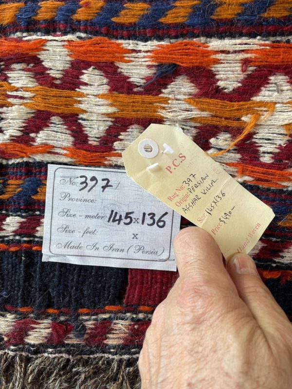 Persian Afshar Kilim 145 x 136 cm - Image 2