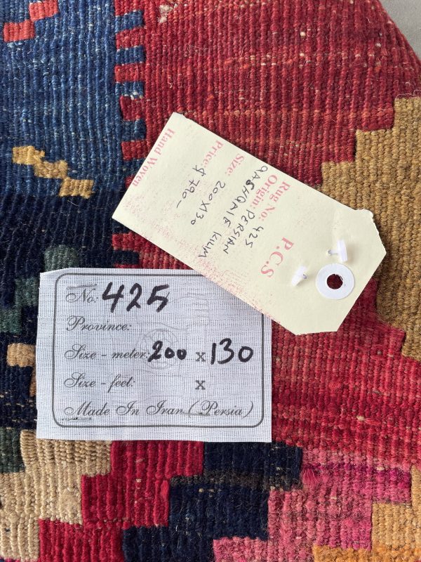 Persian Qashqaie Kilim 200 x 130 cm - Image 2