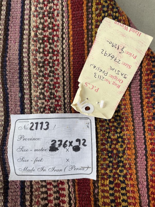 Persian Shiraz Jajim 275 x 92 cm - Image 2