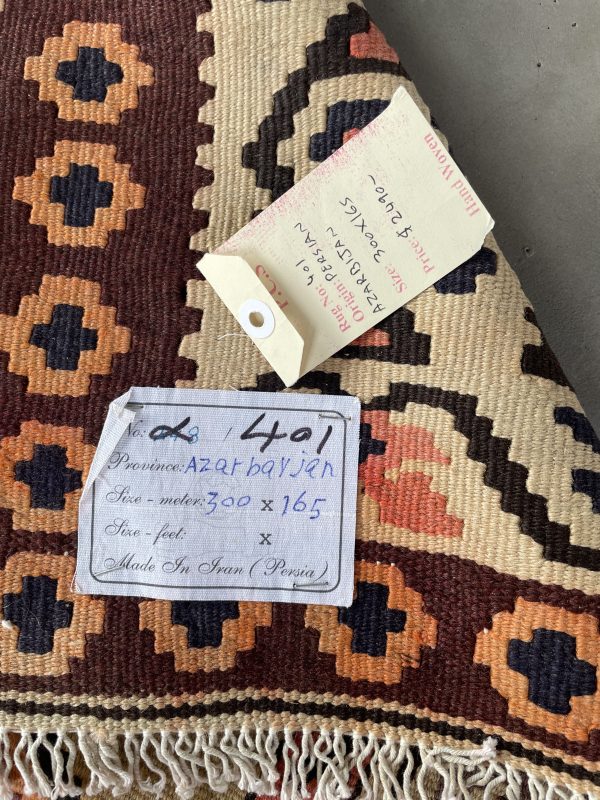 Persian Azerbaijan Kilim 300 x 165 cm - Image 3