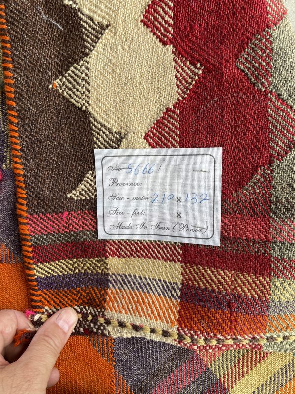 Persian Qashqaie Kilim 210 x 132 cm - Image 2