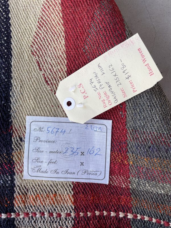 Persian Qashqaie Kilim 235 x 162 cm - Image 2