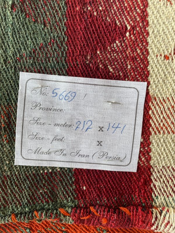 Persian Qashqaie Kilim 212 x 141 cm - Image 2