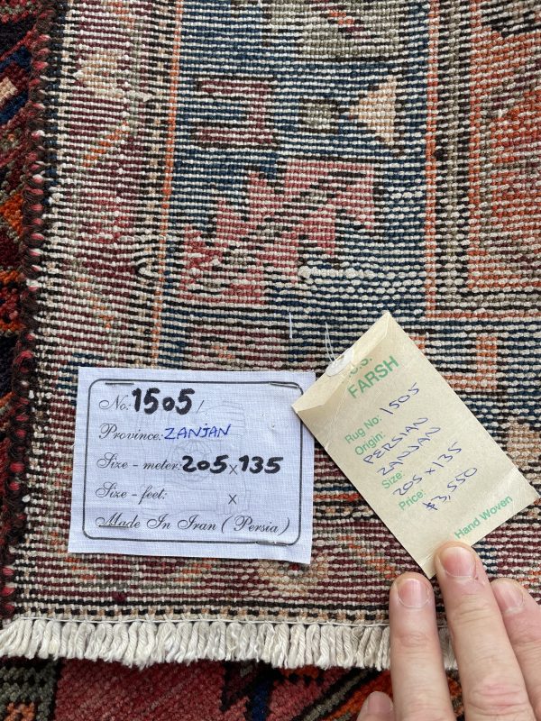 Persian Zanjan 205 x 135 cm - Image 2